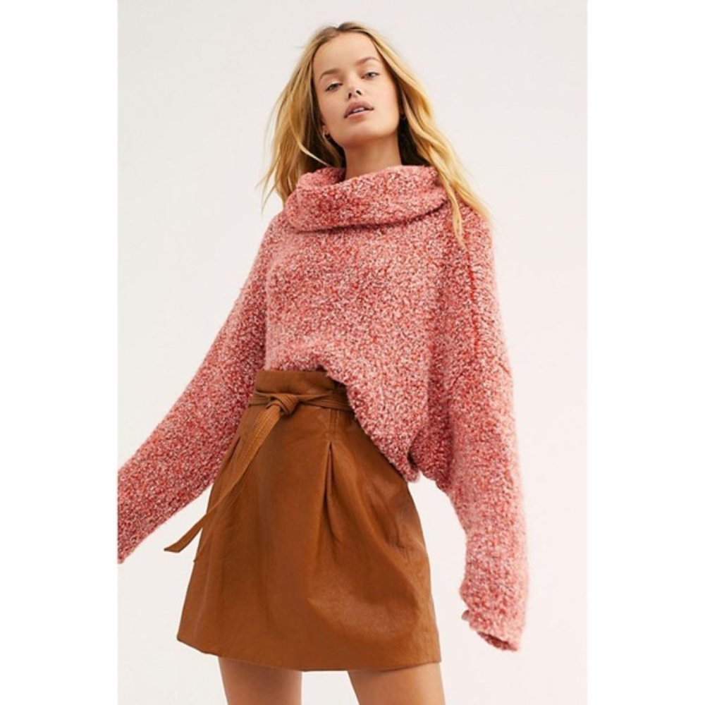 Free People BFF Cowl Neck Oversized Crop Sweater